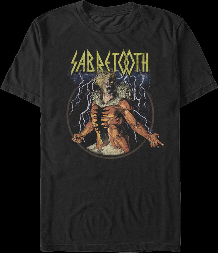 Lightning Storm Sabretooth X-Men T-Shirt