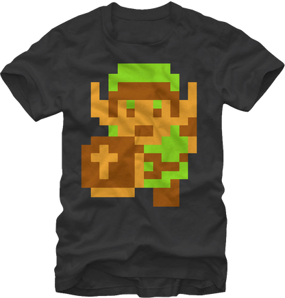 Link Pixels Legend of Zelda T-Shirt