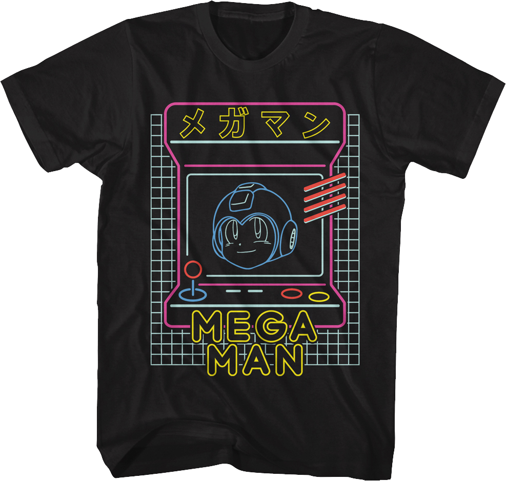 Neon Arcade Game Mega Man T-Shirt