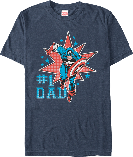 Number One Dad Captain America T-Shirt
