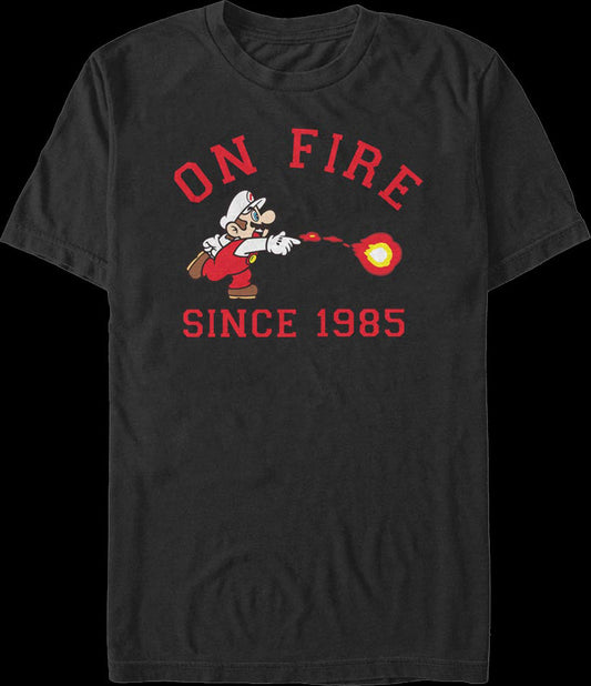On Fire Since 1985 Super Mario Bros. Nintendo T-Shirt
