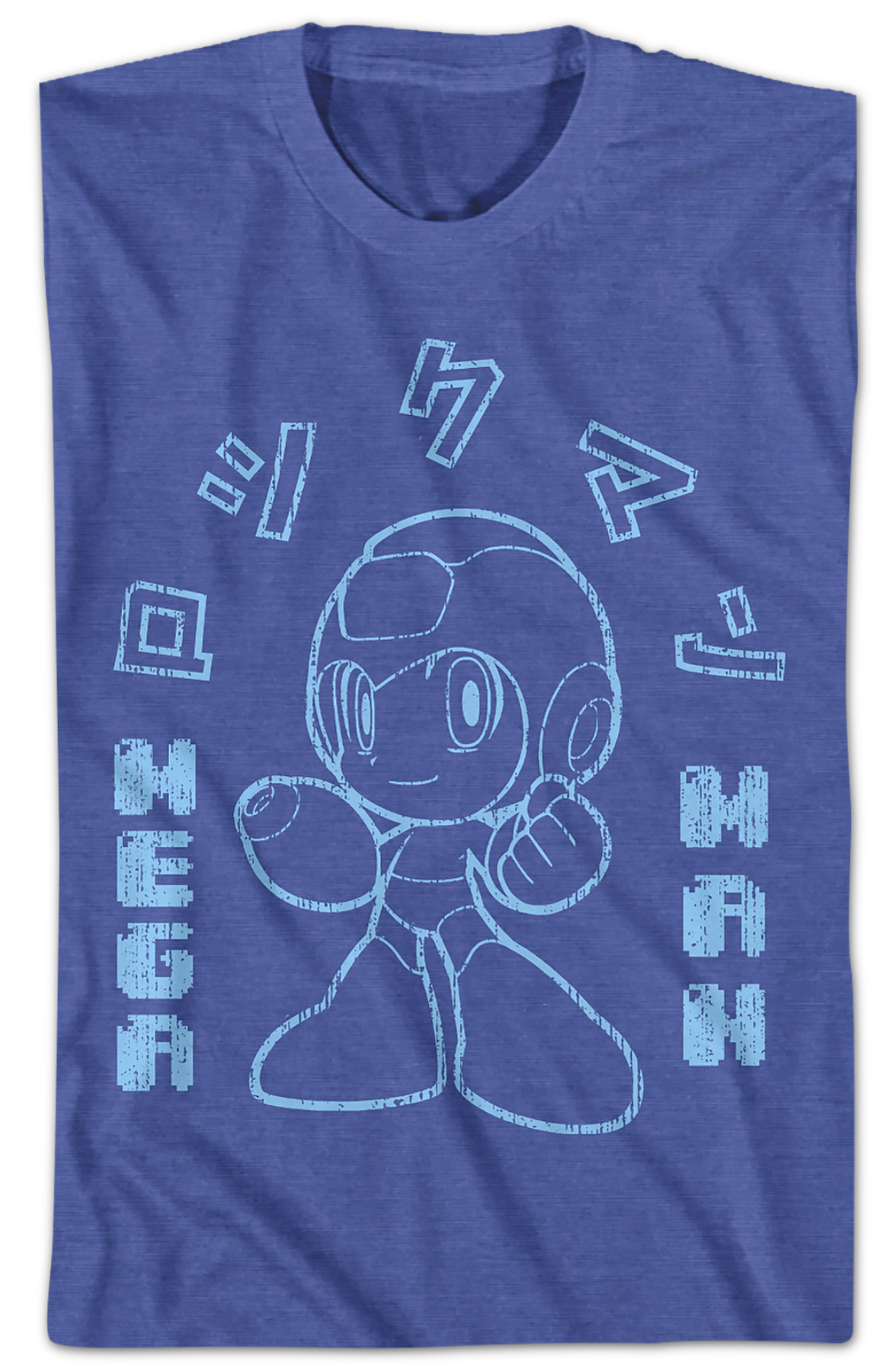 Outlined Japanese Text Mega Man T-Shirt