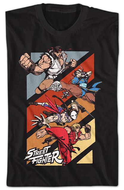 Panel Action Poses Street Fighter T-Shirt