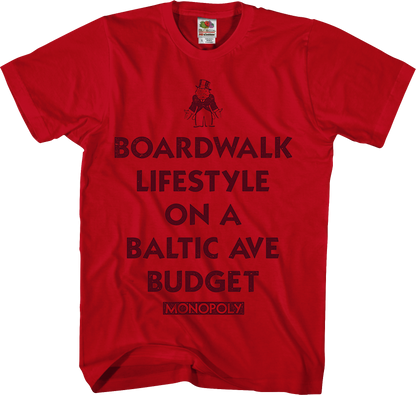 Red Boardwalk Lifestyle Monopoly T-Shirt