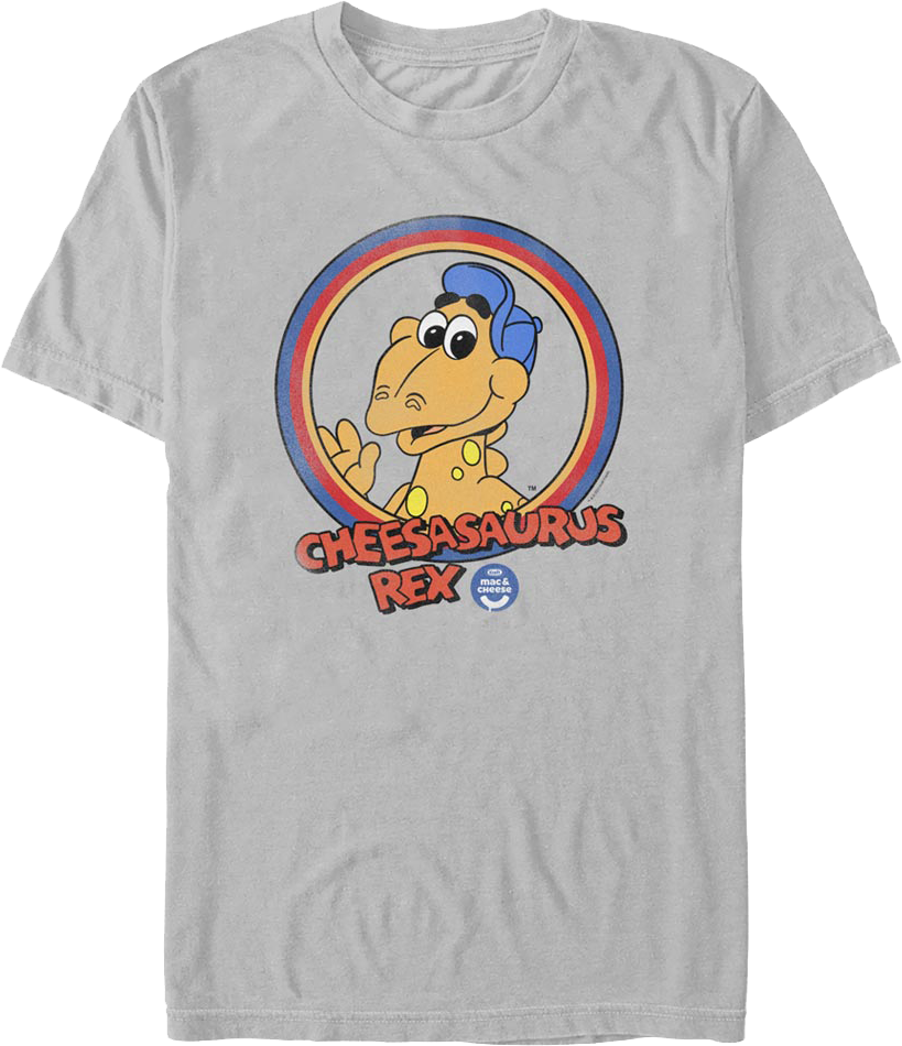 Retro Circle Cheesasaurus Rex Kraft T-Shirt
