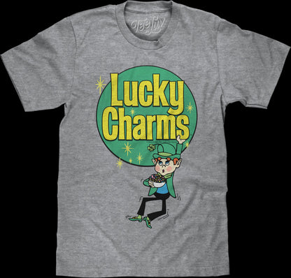 Retro Leprechaun And Logo Lucky Charms T-Shirt