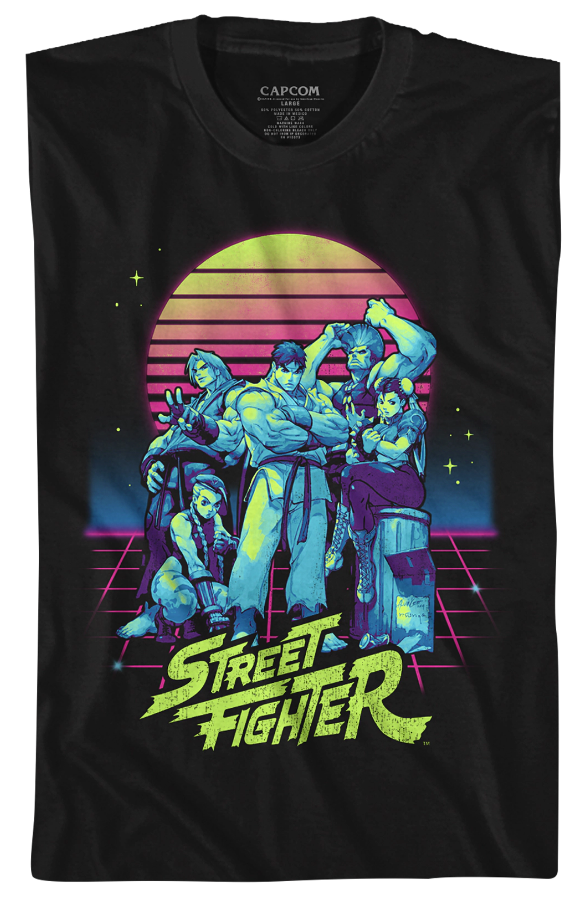 Retro Neon Street Fighter T-Shirt