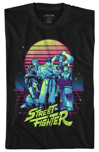 Retro Neon Street Fighter T-Shirt