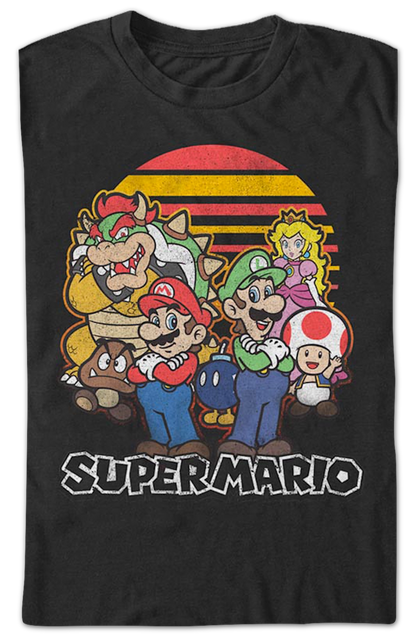 Retro Sunset Super Mario Bros. T-Shirt