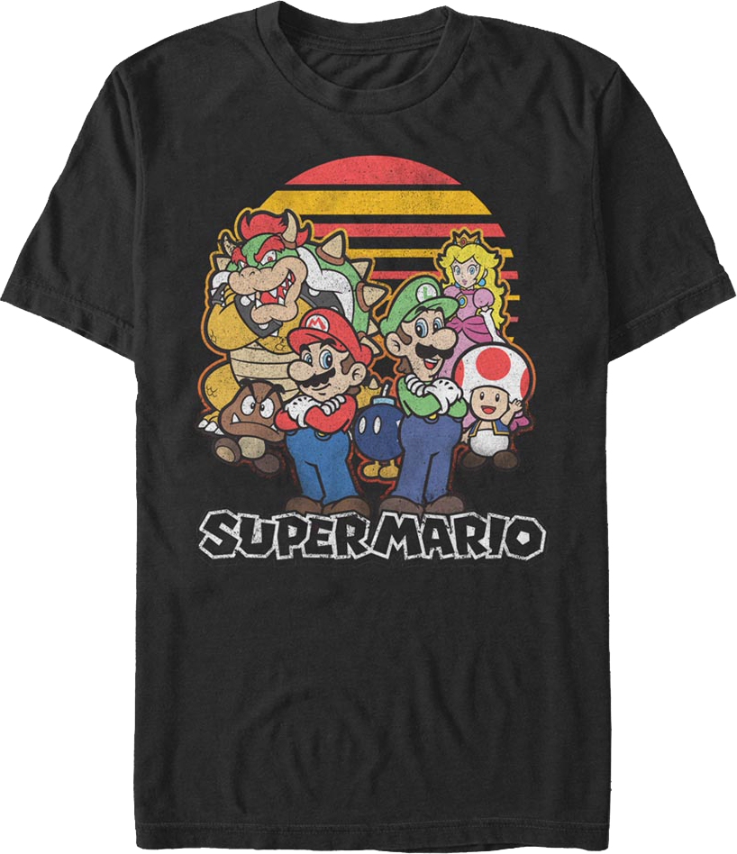 Retro Sunset Super Mario Bros. T-Shirt