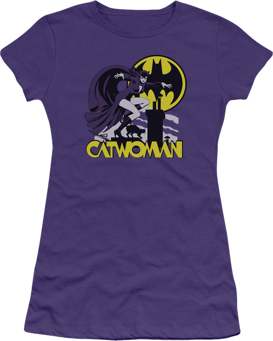 Ladies Rooftop Catwoman DC Comics Shirt