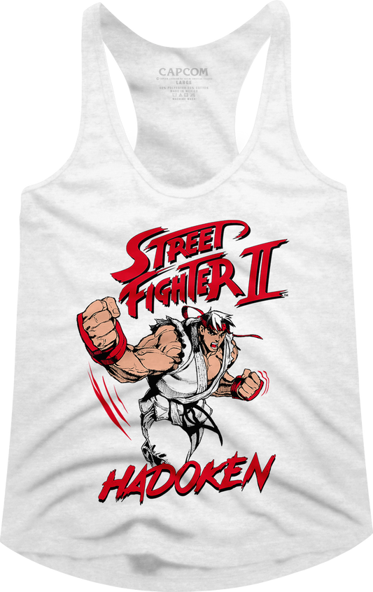 Ladies Ryu Hadoken Street Fighter Racerback Tank Top