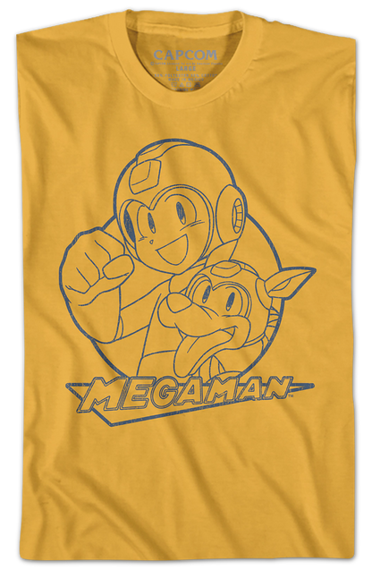 Sketch of Rush and Mega Man T-Shirt