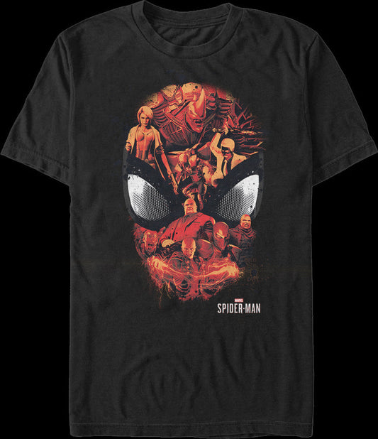 Spider-Man Villains Mask Marvel Comics T-Shirt