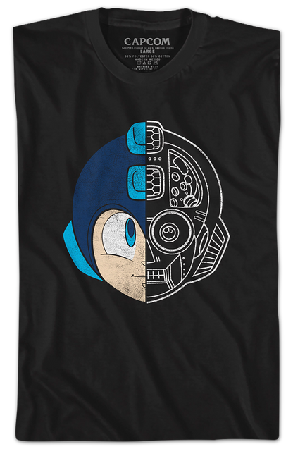 Split Face Mega Man T-Shirt