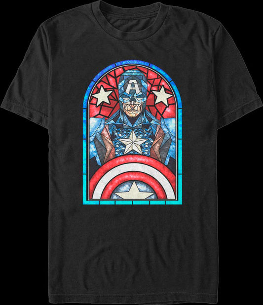 Stained Glass Captain America T-Shirt