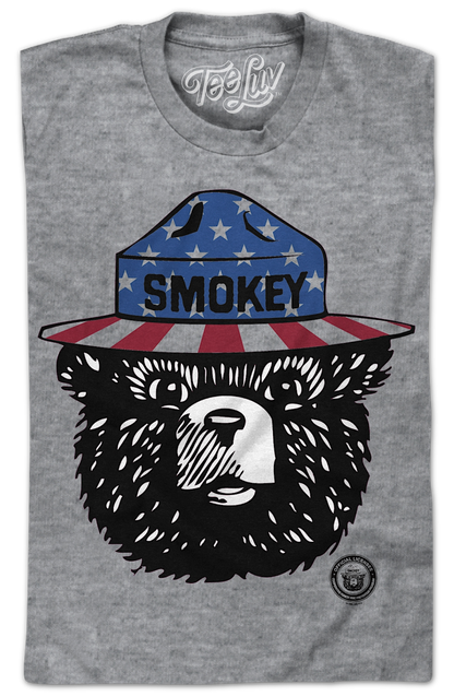 Stars And Stripes Smokey Bear T-Shirt