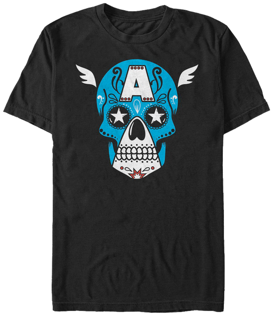 Sugar Skull Captain America T-Shirt