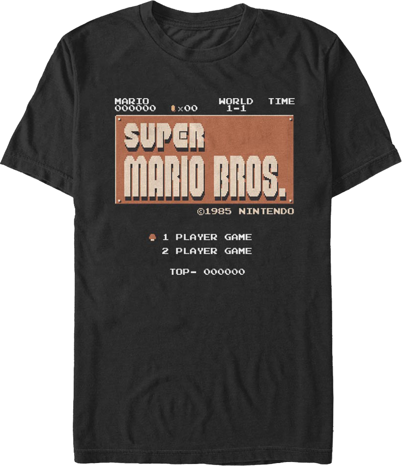 Super Mario Bros. Start Screen Nintendo T-Shirt