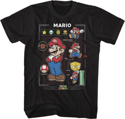 Super Mario Power Up Grid Nintendo T-Shirt