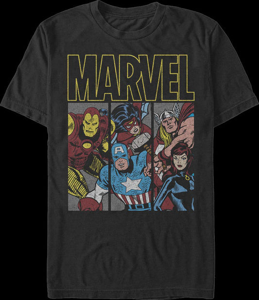 Avengers Panels Marvel Comics T-Shirt