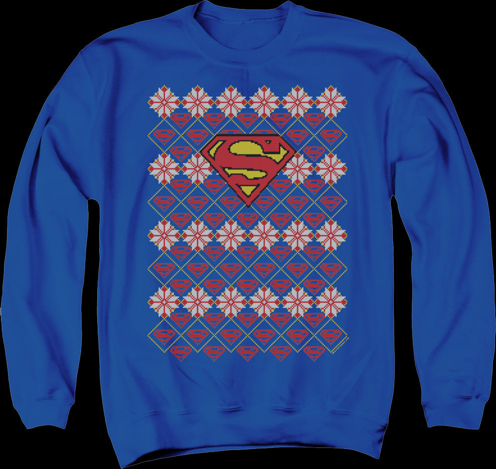 Superman Ugly Faux Knit DC Comics Sweatshirt