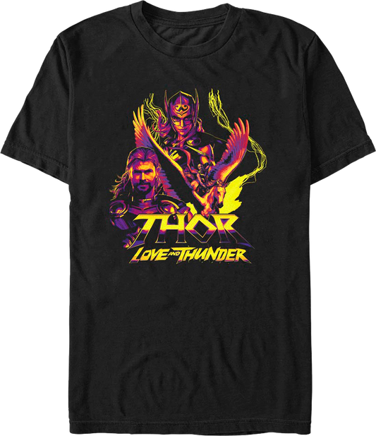 Thor Love And Thunder Collage Marvel Comics T-Shirt