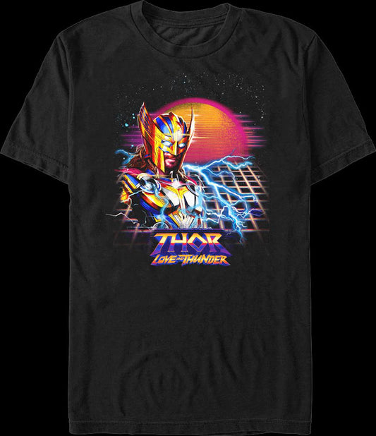 Thor Love And Thunder Synthwave Sunset Marvel Comics T-Shirt