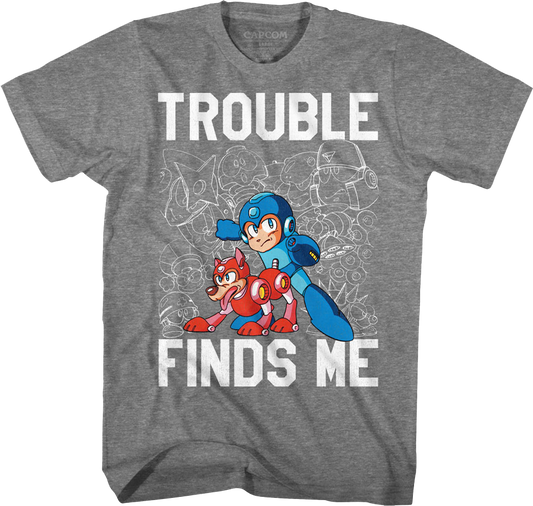 Trouble Finds Me Mega Man T-Shirt