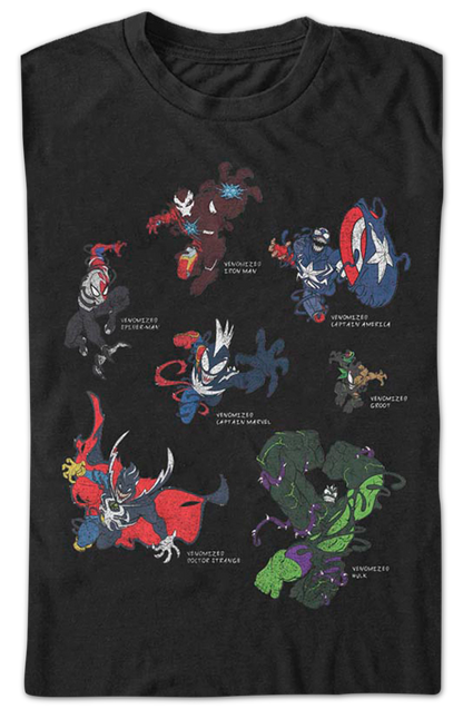 Venomized Heroes Marvel Comics T-Shirt
