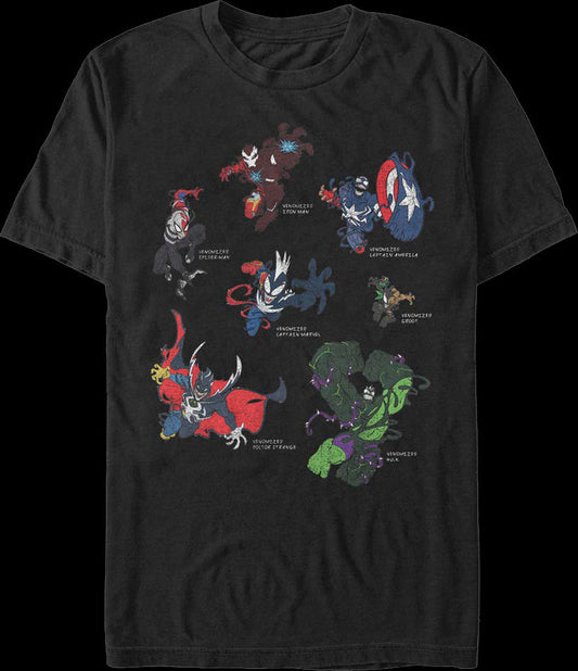 Venomized Heroes Marvel Comics T-Shirt