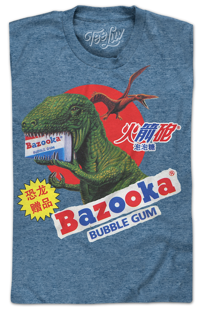 Vintage Dinosaur Bazooka Bubble Gum T-Shirt