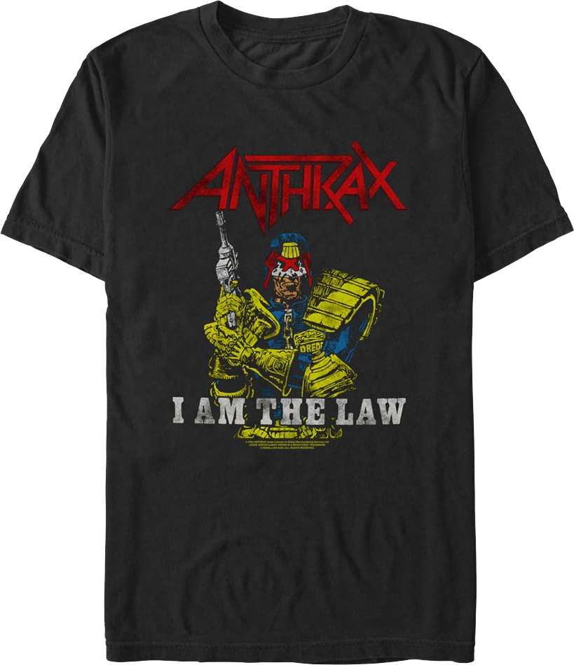 Vintage Judge Dredd I Am The Law Anthrax T-Shirt