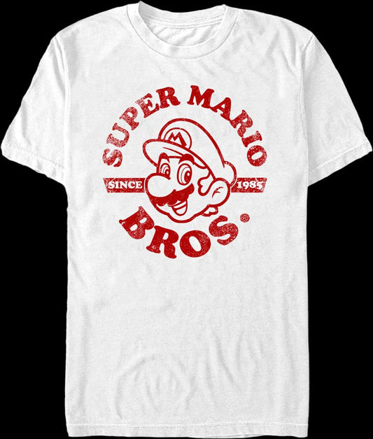 White Super Mario Bros. Distressed Since 1985 Nintendo T-Shirt