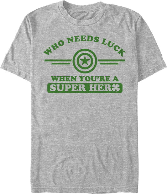 Who Needs Luck Captain America Marvel Comics T-Shirt