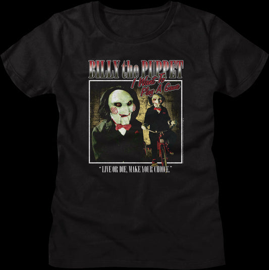 Womens Billy the Puppet Saw Shirt