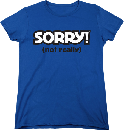 Womens Blue Sorry Shirt