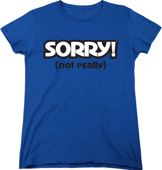 Womens Blue Sorry Shirt