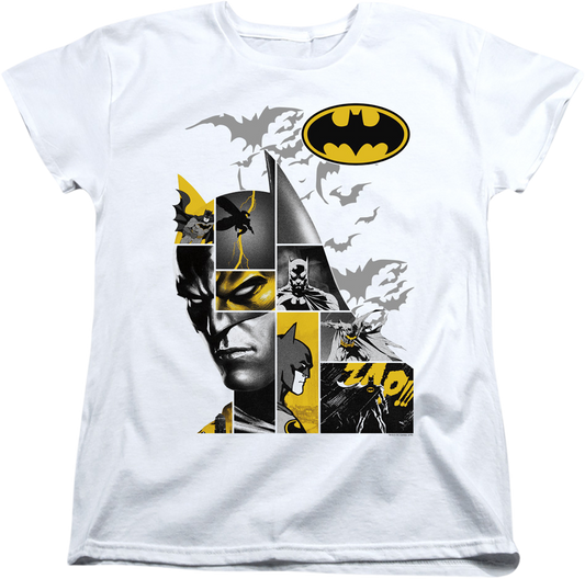 Womens Caped Crusader Collage Batman Shirt