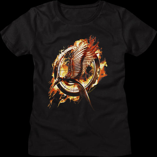 Womens Catching Fire Poster Hunger Games Shirt