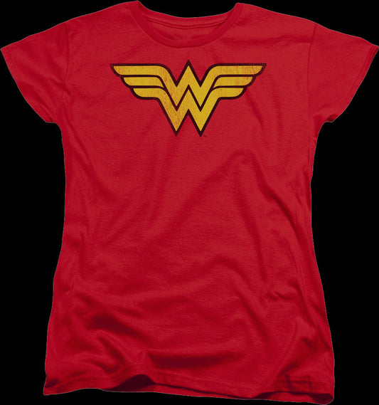 Womens Distressed Logo Wonder Woman Shirt