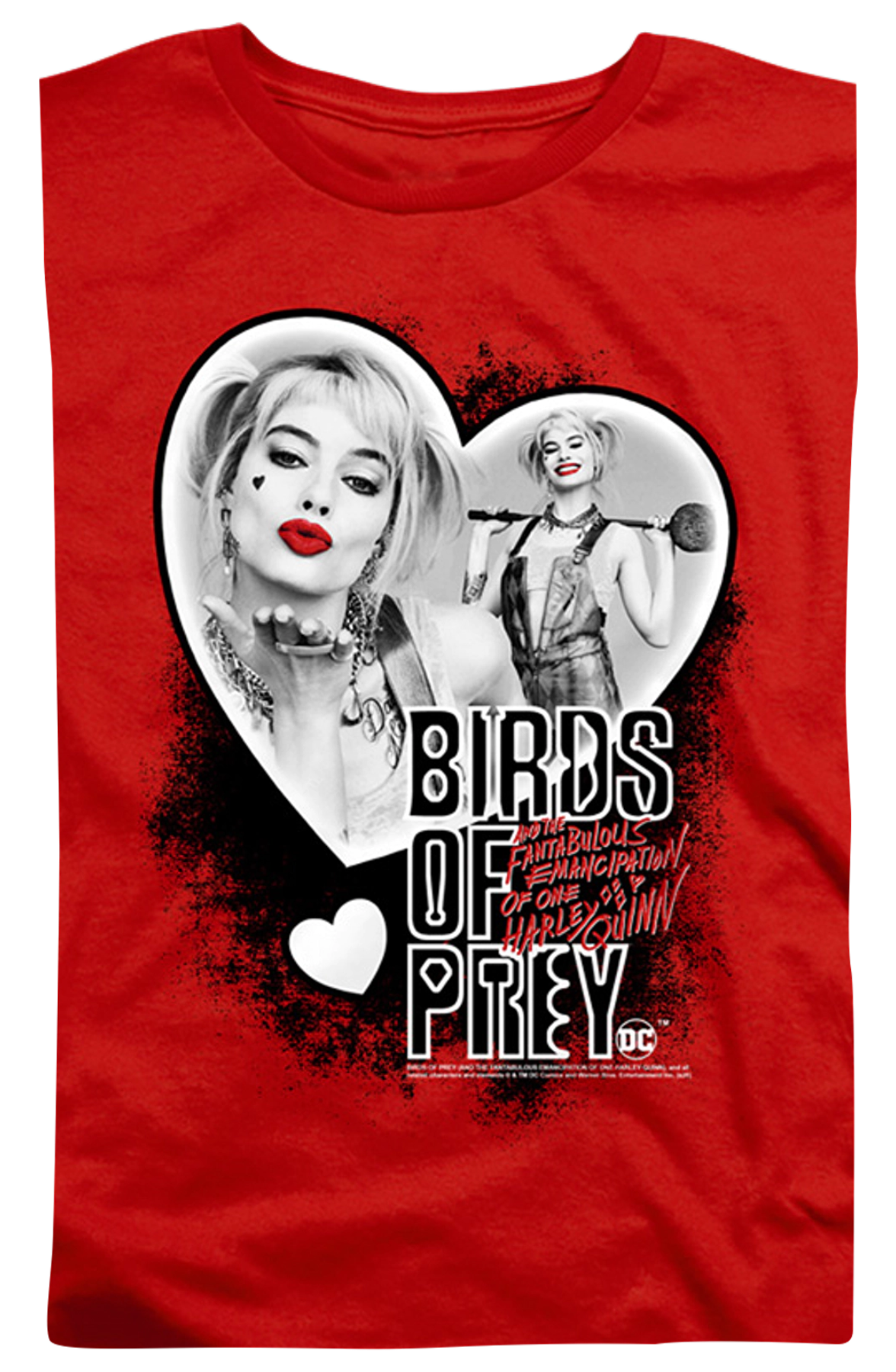 Womens Harley Quinn Heart Collage Birds Of Prey Shirt