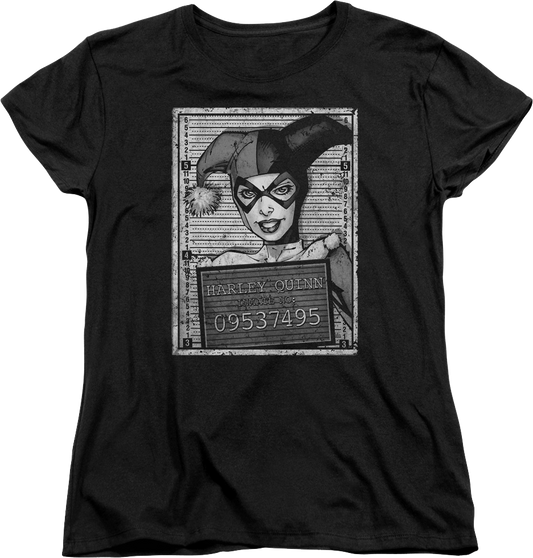 Womens Harley Quinn Mug Shot DC Comics Shirt