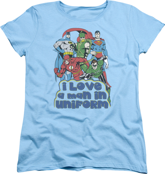 Womens I Love A Man In Uniform DC Comics Shirt