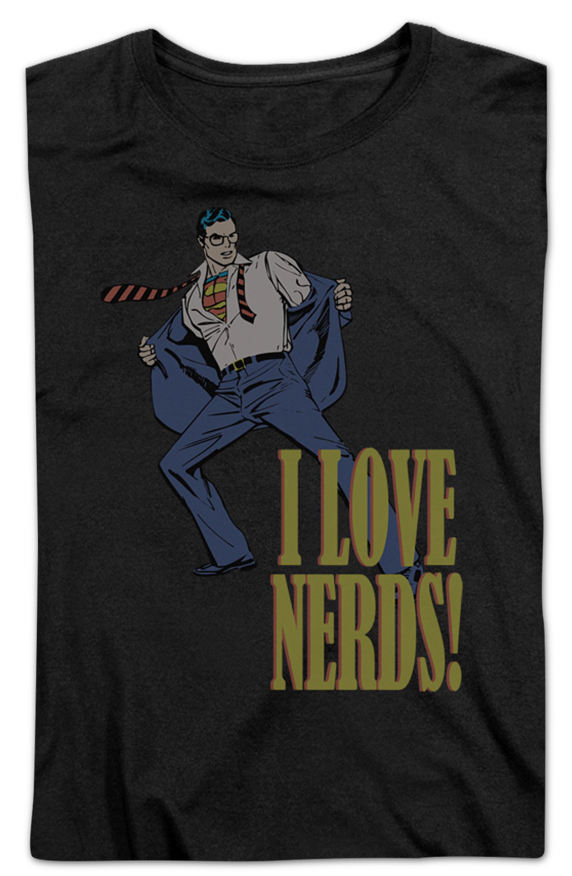 Womens I Love Nerds Superman Shirt