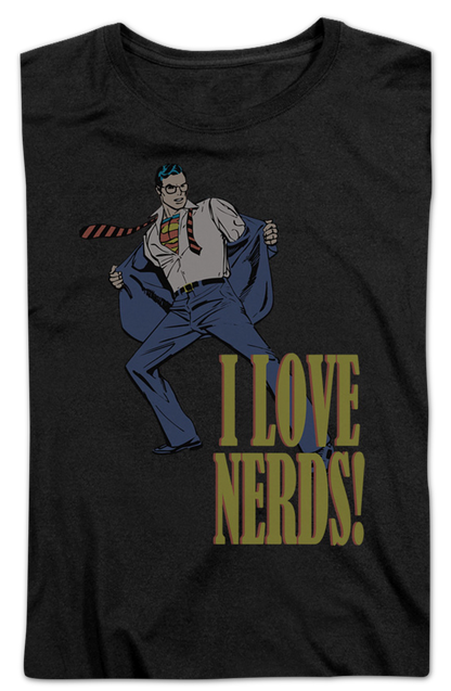 Womens I Love Nerds Superman Shirt