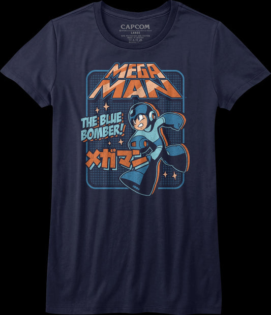 Womens Japanese Blue Bomber Mega Man Shirt