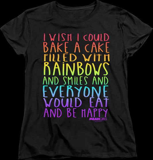 Womens Mean Girls Cake Filled With Rainbows Shirt