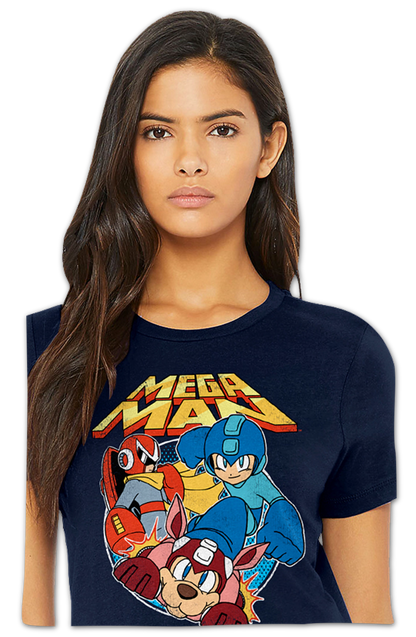 Womens Proto Man Rush and Mega Man Shirt