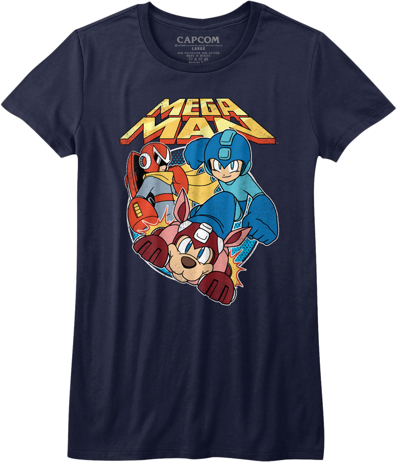 Womens Proto Man Rush and Mega Man Shirt